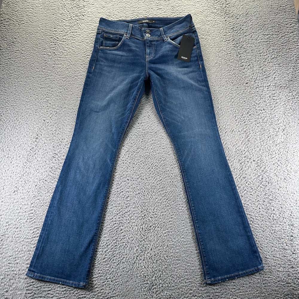 Hudson Beth Jeans Womens 29x32 Blue Cotton Denim Baby Bootcut Workwear Faded